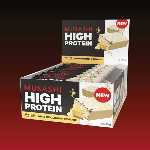 Musashi High Protein Bar White Choc Lemon Cheesecake 90g (Pack of 12)