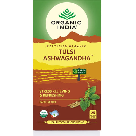 Organic India Tulsi Ashwaghanda x 25 Tea Bags (Pack of 5)