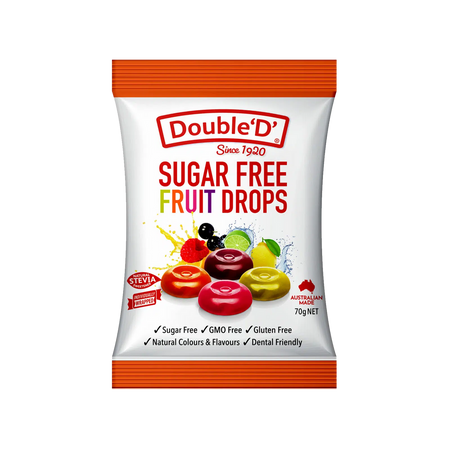 Double D Sugar Free Fruit Drops 70g