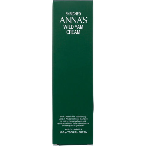 Anna's Wild Yam Cream (Her) Menstrual & Menopausal Symptoms 100g Tube