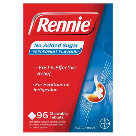 Rennie No Added Sugar Peppermint 96tab