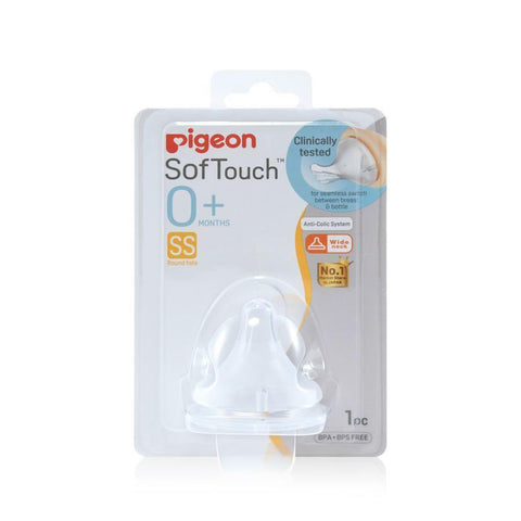 Pigeon Softouch Peristaltic PLUS Wide Neck Teat - SS Flow (1 pack)
