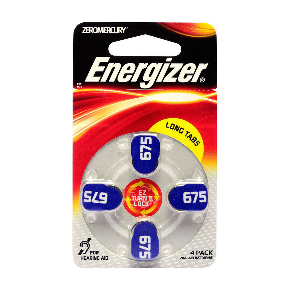 Energizer Hearing Aid AZ675 Batteries Pack of 4