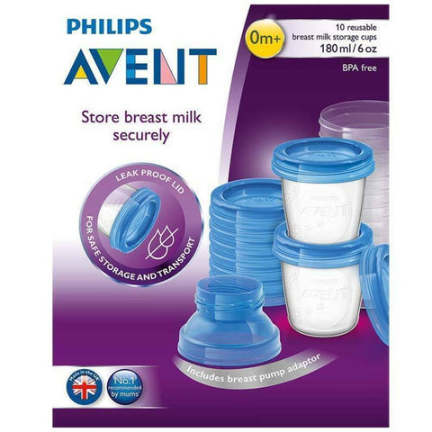 Avent VIA Breastmilk Storage Cups 180ml 10 Pack