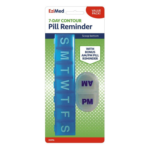 Ezy Dose 7 Day Contour Pill Reminder With Bonus Am & Pm Pill Reminder 1 Each