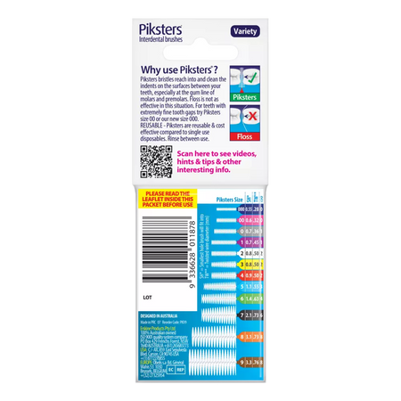 Piksters Interdental Brushes Variety 9 Pack