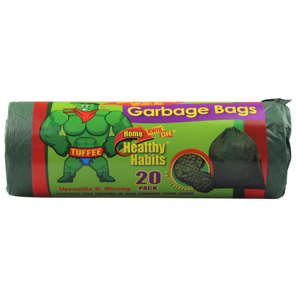 KWIK LIFE GARBAGE BAGS 56L 80cm x 70cm 20 Pack