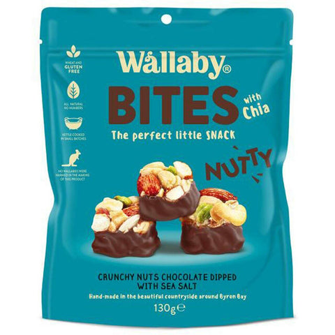 Wallaby Nutty Bites Sea Salt 130g (Pack of 8)