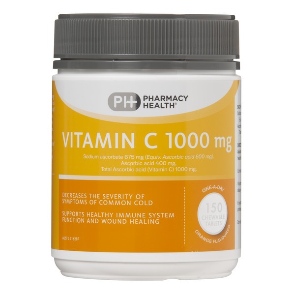 Pharmacy Health Vitamin C 1000mg 150 Chewable Tablets