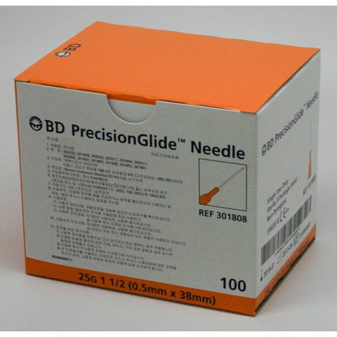 BD Needles 25G x 1 1/2" 100s
