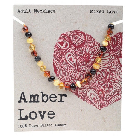 AMBER LOVE Children's Necklace 100% Baltic Amber - Earth Love 33cm