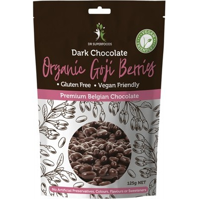 DR SUPERFOODS Goji Berries Organic  Dark Chocolate 125g