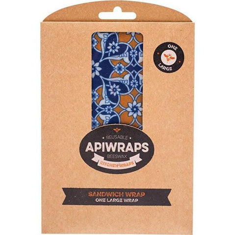 APIWRAPS Reusable Beeswax Wraps - Sandwich 1 X Large