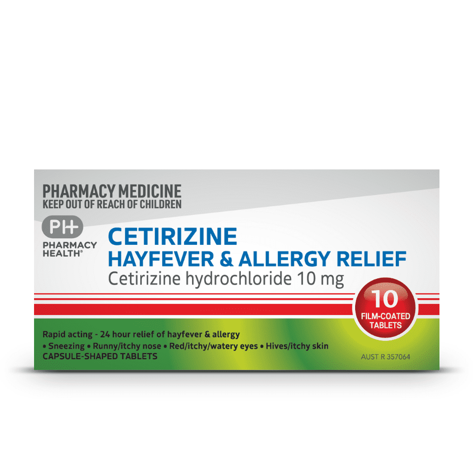 PHarmacy health CETIRIZINE 10MG 10 TABLETS