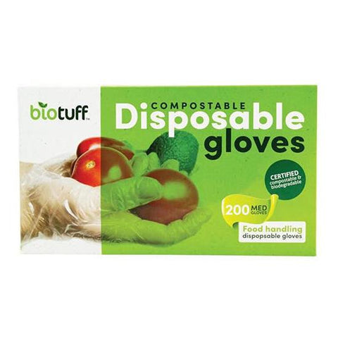 BIOTUFF Compostable Disposable Gloves Medium 200