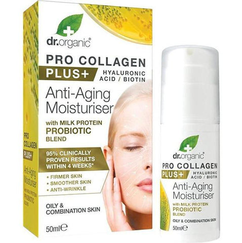 DR ORGANIC Pro Collagen Plus+  Anti Aging Moisturiser With Probiotic 50ml
