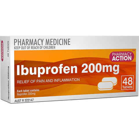 Pharmacy Action Ibuprofen 200mg 24 Tabs (Generic for Nurofen)
