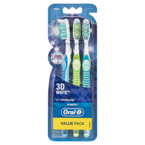 Oral-B Complete 3D White Toothbrush Medium 3 Pack