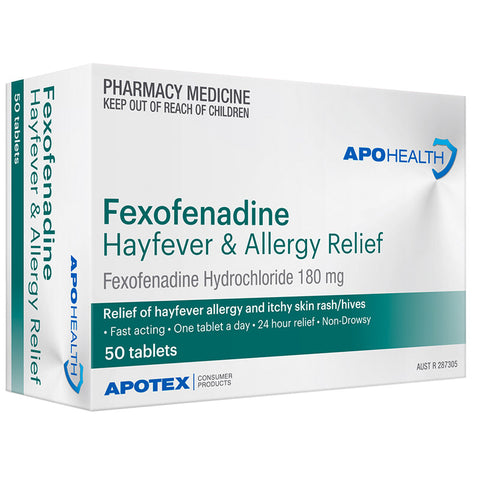 ApoHealth Fexofenadine 180mg 50 Tablets