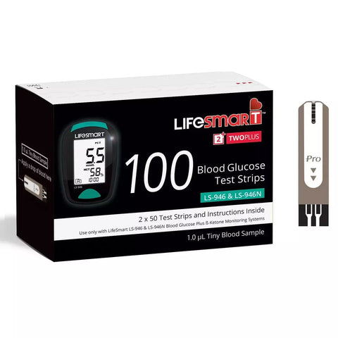 LifeSmart Two Plus Blood Glucose Test Strips 100PK