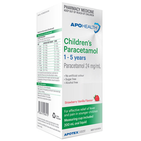 ApoHealth Children's Paracetamol 1 to 5 years 200ml