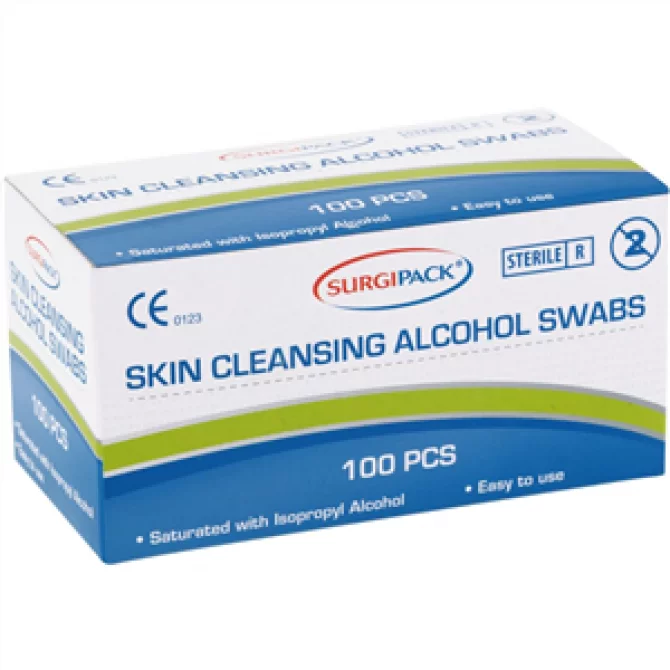 SURGIPACK SKIN CLEANSING ALCOHOL SWABS 100PCS