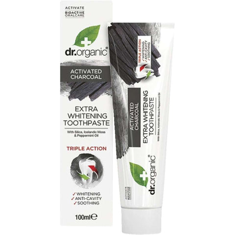 DR ORGANIC Toothpaste (Whitening) Activated Charcoal 100ml