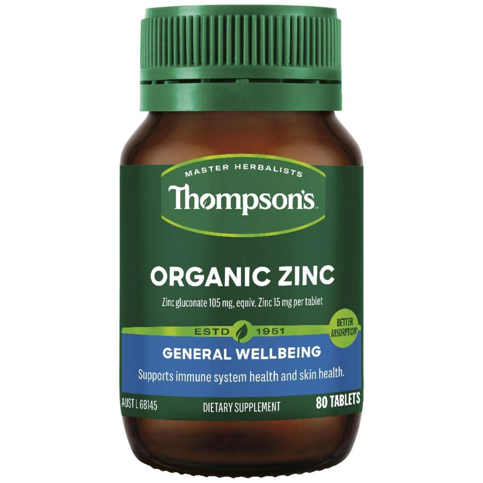 Thompson's Organic Zinc 80 Tablets