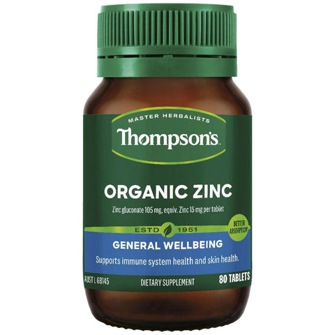 Thompson's Organic Zinc 80 Tablets