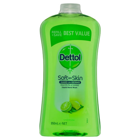 Dettol Hand Wash Lemon Lime Refill 950ml Refill Pack
