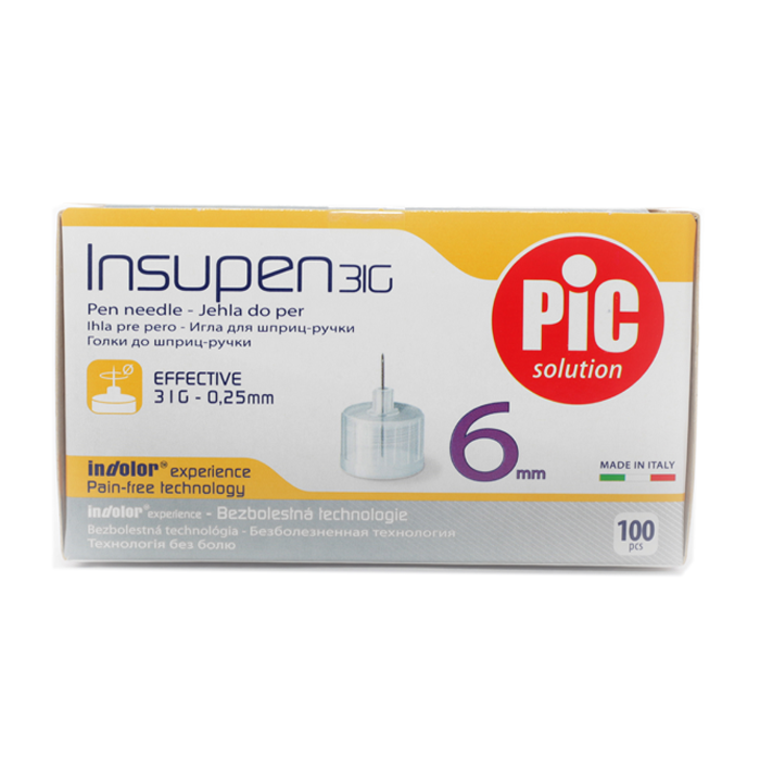 Insupen Pen Insulin Needle 31g 6mm 100PK
