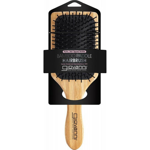 GIOVANNI Bamboo Hair Brush Paddle - Nylon, Ball-Tipped Bristles 1