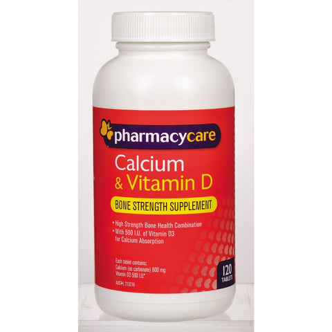 Pharmacy Care Calcium & Vitamin D 120 Tablets
