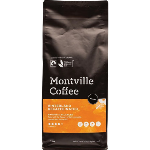 MONTVILLE COFFEE Decaf Coffee Beans Hinterland Blend 1kg