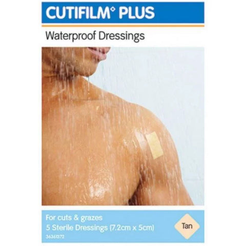 Cutifilm Plus Waterproof Dressing 7. 2cm X 5cm  5 Pack