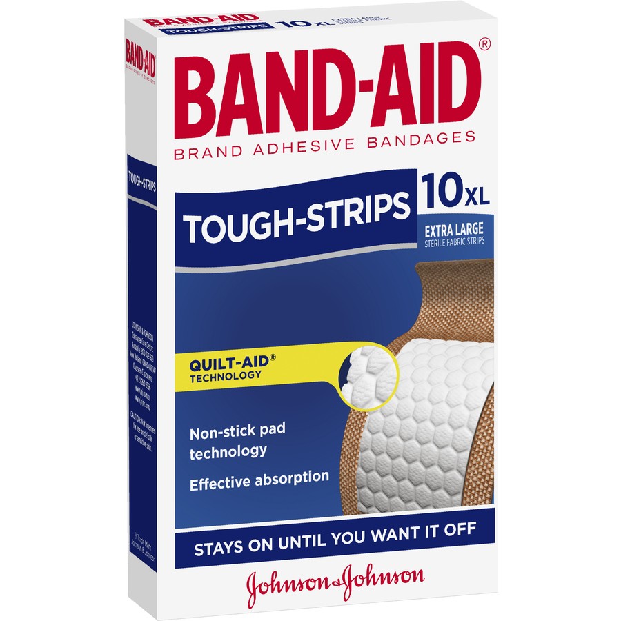 Band-aid Tough Strips Extra Large Fabric Strips 10 Pack