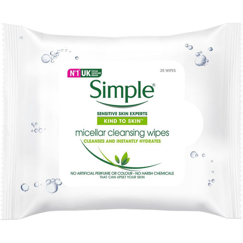 Simple Kind To Skin Facial Wipes Micellar 25 Wipes