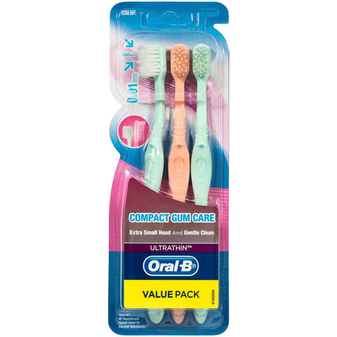 Oral-B UltraThin Compact Gum Care Toothbrush Extra Soft 3 Pack