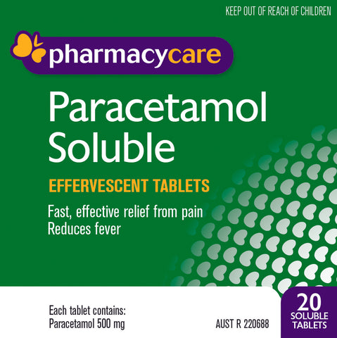 Pharmacy Care Paracetamol Soluble Effervescent 20 Tablets