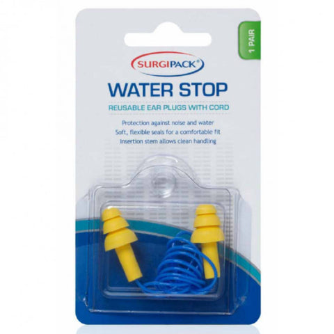 Surgipack 6279 Water Stop Reuseable Ear Plugs with cord 1 Pair