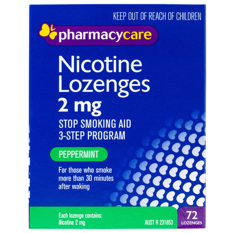 Pharmacy Care Nicotine Lozenges 2 mg Peppermint  72PK