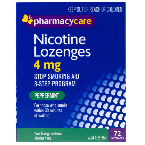 Pharmacy Care Nicotine Lozenges 4 mg Peppermint 72 Pack