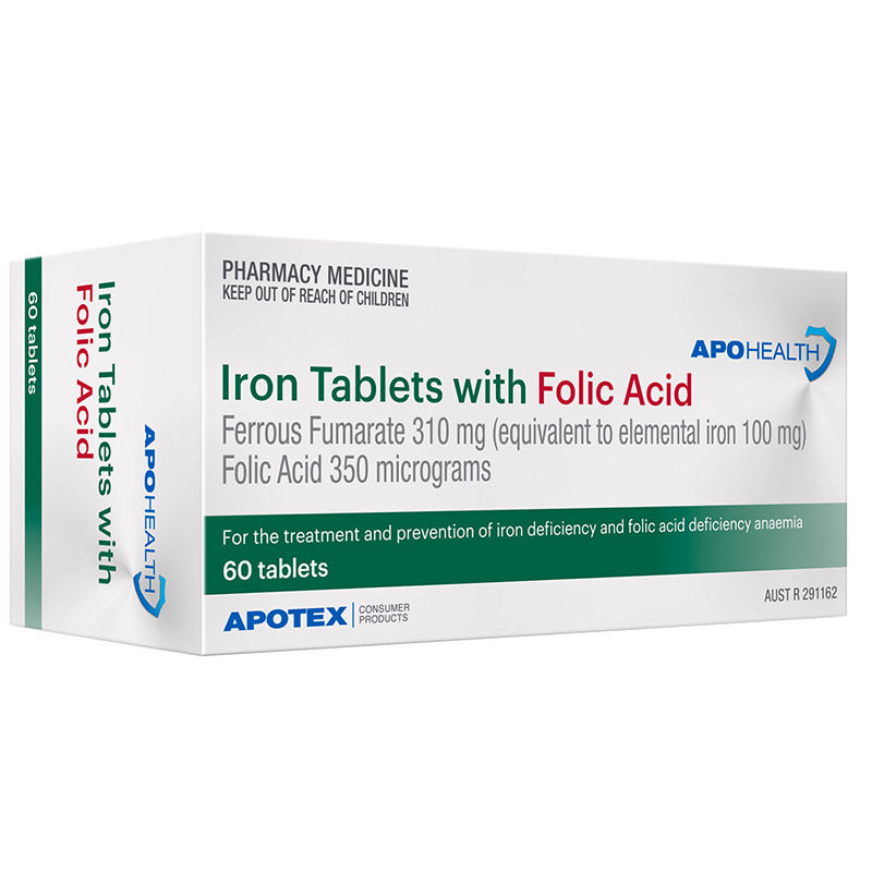 Apohealth Iron With Folic Acid 60 Tablets