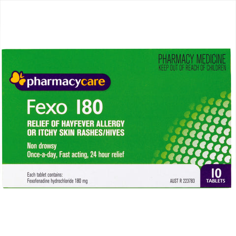 Pharmacy Care Fexo 180mg 10 Tablets (Generic for TELFAST)