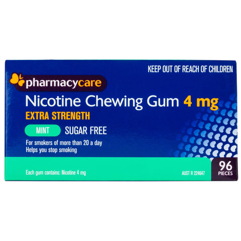 Pharmacy Care Nicotine Gum 4 mg Mint 96 Pack