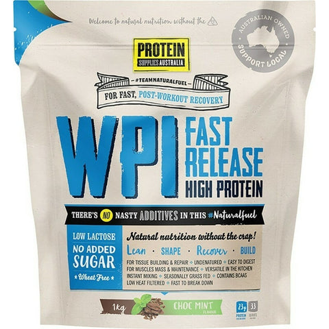 PROTEIN SUPPLIES AUSTRALIA WPI (Whey Protein Isolate) Choc Mint 1kg