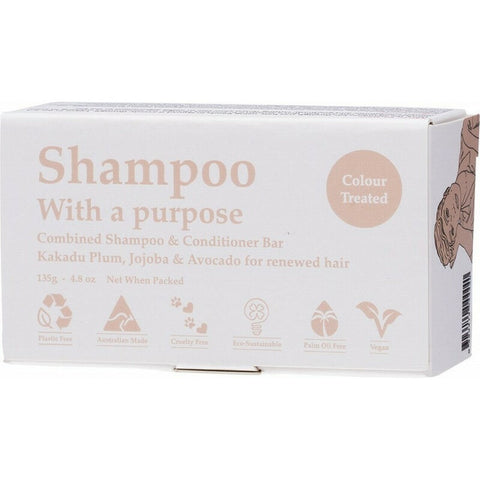 SHAMPOO WITH A PURPOSE Shampoo & Conditioner Bar Colour Treated Hair 135g