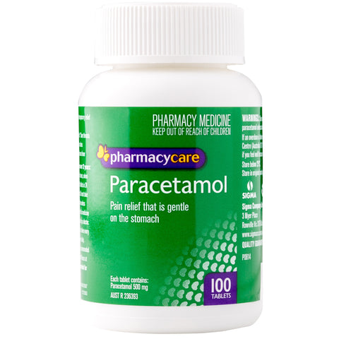 Pharmacy Care Paracetamol Bottle 100 Tablets (Generic for PANADOL)