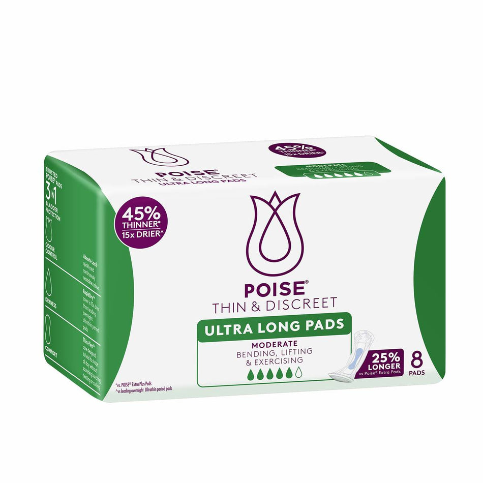 Poise Thin & Discreet Ultra Long Pad 8PK