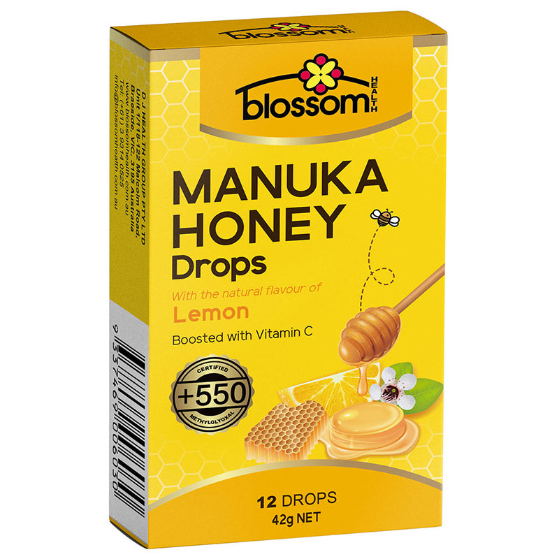 Blossom Health Manuka Honey Lemon Drops 12 Pack